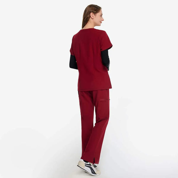 Atlas Set Burgundy Scrubs Back
