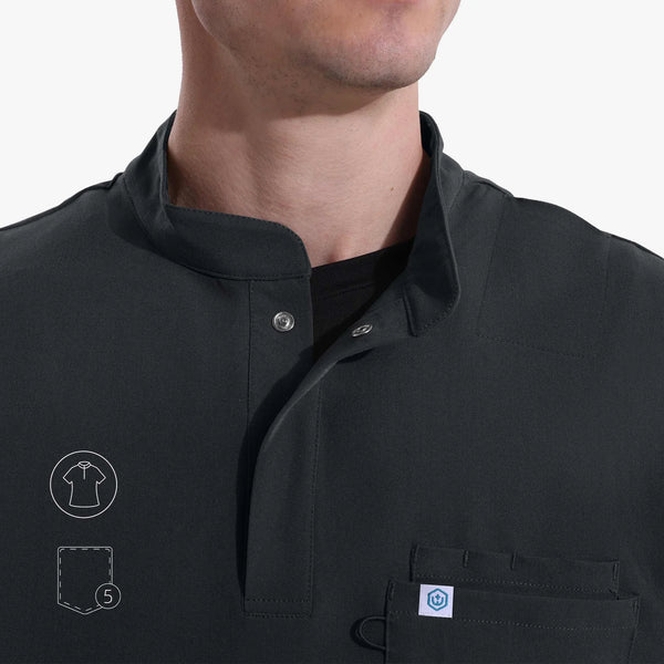 Ezra Mandarin Collar Scrub Top